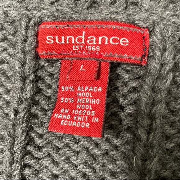 Sundance chunky Alpaca/merino wool cardigan - Picture 3 of 9